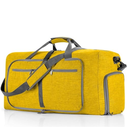 2PCS Große Kapazität Reise Seesack 85L Schulter Sporttasche Frauen Oxford Faltbare Große Reisetasche Männer Fitness Gepäck Tasche(Yellow) von CNYUON
