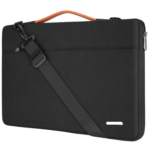 CNYUON Laptop-Tasche, wasserdicht, Notebook-Tasche, Computer-Schulter-Handtasche, Aktentasche(Black,13.3 inch) von CNYUON