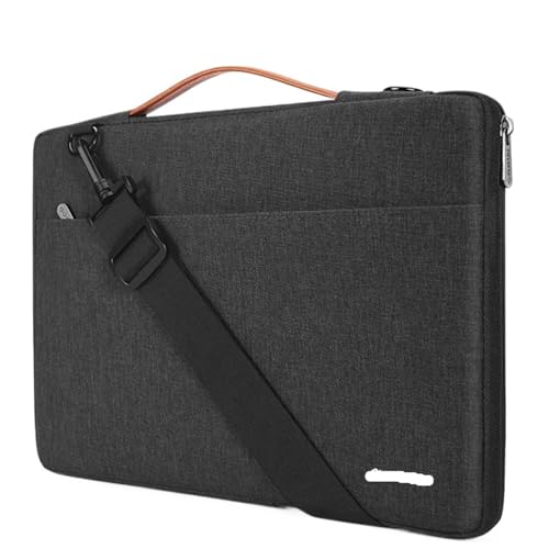 CNYUON Laptop-Tasche, wasserdicht, Notebook-Tasche, Computer-Schulter-Handtasche, Aktentasche(Drak Grey,17 inch) von CNYUON