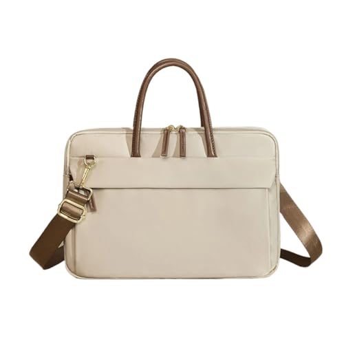 CNYUON Laptoptasche, Notebooktasche, Ärmel, Schultertasche, Handtasche, wasserdichte Aktentasche(Beige,15.6-16 inch) von CNYUON