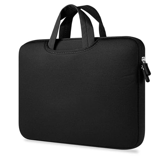 CNYUON Ultradünne Laptop-Handtasche mit Reißverschluss, Notebook-Tasche, Computer-Tragetasche, Laptop-Hülle, Aktentasche, Computer-Tasche(Black,11.6 inch) von CNYUON