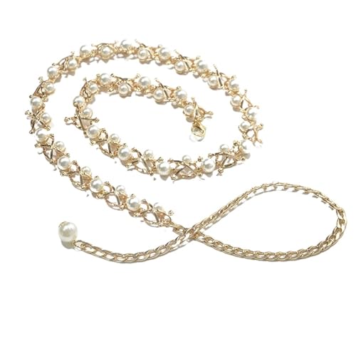 Damen Metall Taille Ketten Perle eingelegte Körperketten for Dekor Dekorative Kette Gürtel Damen Metall Taille Ketten Perle eingelegte Körperketten for Dekor Dekorative Kette Gürtel von CNYUON