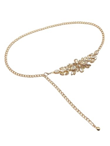 Damen Taillenkette Verstellbare Metall Taillenkette for Dekor Verzierte Metallgliedergürtelketten(Gold) von CNYUON