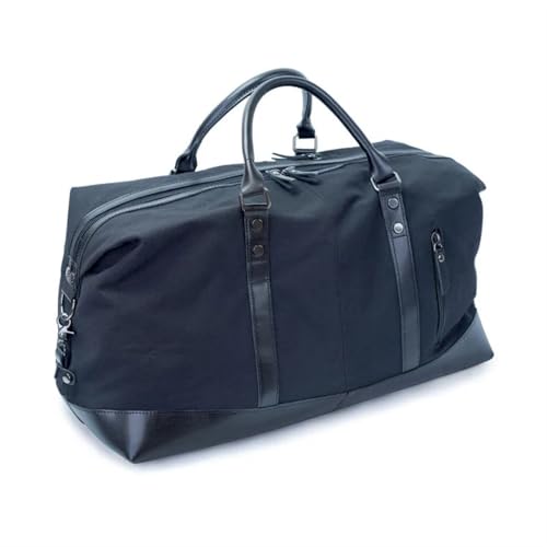 Große Kapazität Canvas Leder Herren Reisetaschen Handgepäck Gepäcktasche Herren Seesack Gepäck Reisetaschen(Black) von CNYUON