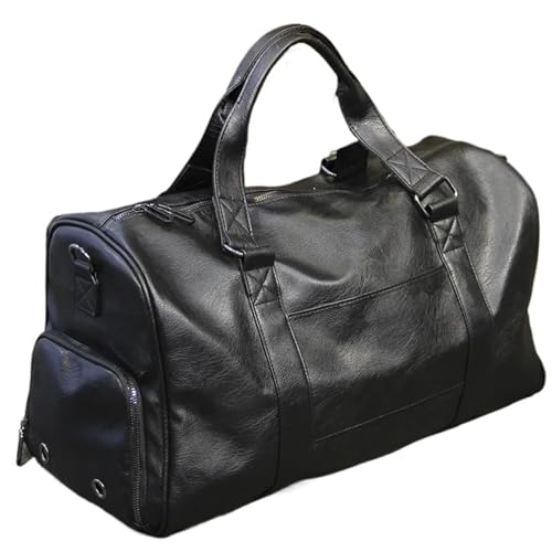 Leder Herren Reise Seesack Trocken Nass Trennung Business Handtasche Große Kapazität Gepäck Tasche Männliche Sporttasche von CNYUON