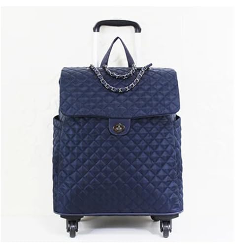 Reisetasche Mit Rollen Damen Reisetrolley Gepäcktasche 20 Zoll Rolltaschen Laptop Business Travel Trolley Spinner Koffer Gepäck Koffer auf Rollen FüR Reisen, Arbeit(Blue) von CNYUON
