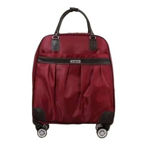 Reisetasche Mit Rollen Frauen Reisegepäck Handtasche Mädchen Trolley Taschen Kabine Wasserdicht Oxford Roll Trolley Koffer FüR Reisen, Arbeit(Red,Small) von CNYUON