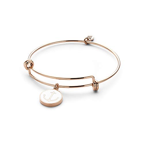 CO88 closed bangle with white anchor enamel charm ipr von CO88 Collection