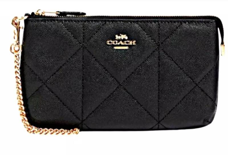 COACH Clutch Damen Handgelenktasche Wristlet Leder Tasche Handtasche, 8 praktische Kartenfächer zur Organisation von COACH