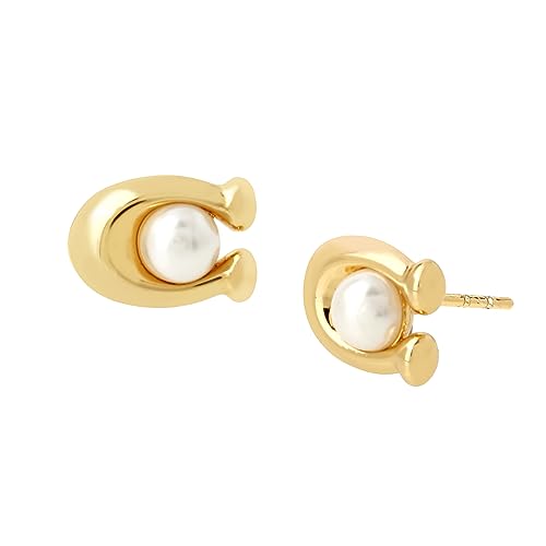 COACH Pearl C Stud Earrings White Pearl One Size von COACH