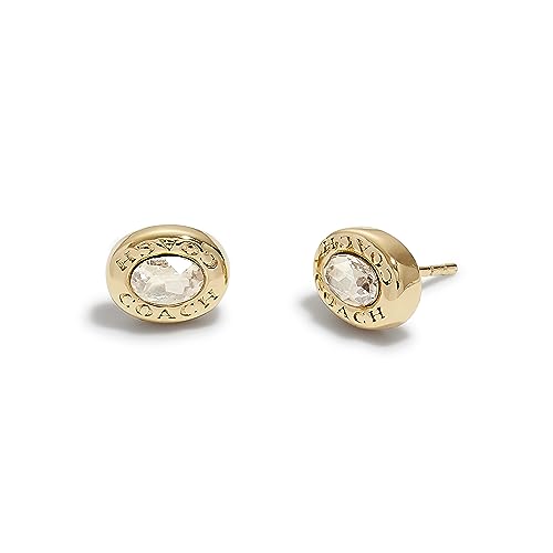 COACH Signature Logo Stud Earrings Crystal 1 One Size von Coach