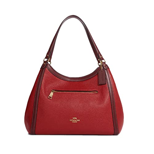 Kristy Schultertasche aus Colorblock Signature Canvas, Im/Red Apple Multi von COACH