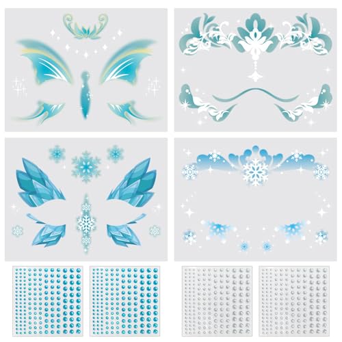 4 Kindergesichtsflecken Und 4 Strassaufkleber, Wasserdichte Tattoo -Aufkleber, Cartoon -Gesichtsflecken Und Party -Face -Dressing -Vorräte. von COACOM