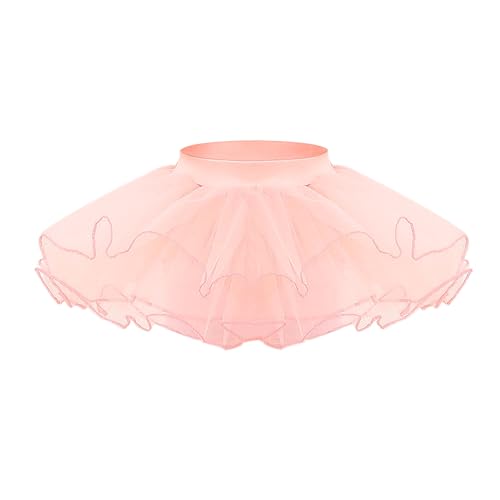 COACOM 1 Stück Damen-Ballett-Tüllrock, Flauschiger Netzrock Für Mädchen, Tanzender Vierlagiger Netzrock Für Mädchen, Performance-Tanzkostüm Für Kleine Mädchen (Aprikosenfarbe) von COACOM