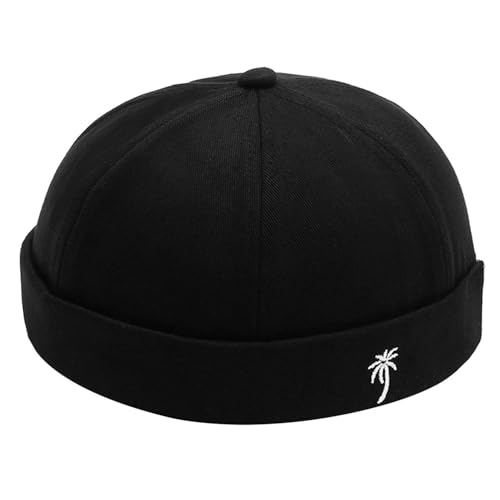 COACOM 1 Stück Schwarzer Dockhut, Gestickter Hut Der Männer, Seemannshut, Sommerhut, Angelhut, Verstellbarer Hut. von COACOM