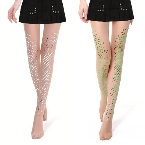 COACOM 2 Meerjungfrau Strumpfhosen, Rollenspiele, Einfache Und Stilvolle, Glitzernde Leggings Von Frauen, Kostüm-Dressingzubehör. von COACOM