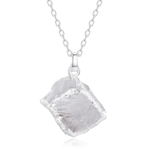 COAI Damen-Halskette mit Roh-Bergkristall-Anhänger Natursteine von COAI