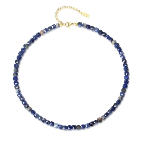 COAI Damen Kristall Halskette mit natürlichem Sodalith Perlen COAI Damen Kristall Halskette mit natürlichem Sodalith Perlen von COAI
