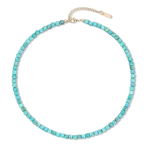 COAI Damen Kristall Perlenkette mit blaugrün synthetischem Türkis Boho Kette für Frauen COAI Damen Kristall Perlenkette mit blaugrün synthetischem Türkis Boho Kette für Frauen von COAI