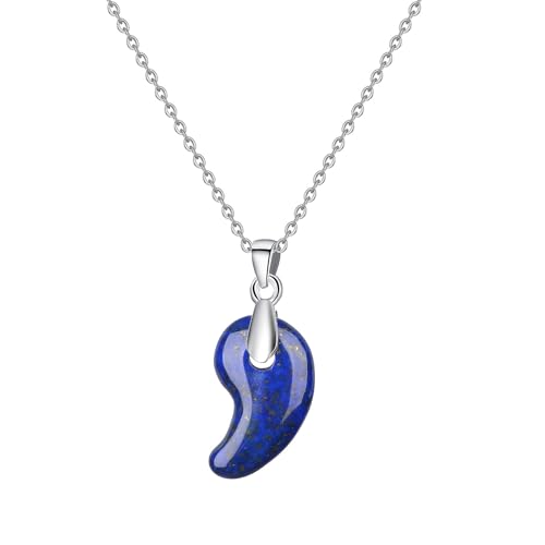 COAI Elegante Damen Halskette aus 925er Silber mit Anhängern aus natürlichem Lapislazuli oder Malachit von COAI