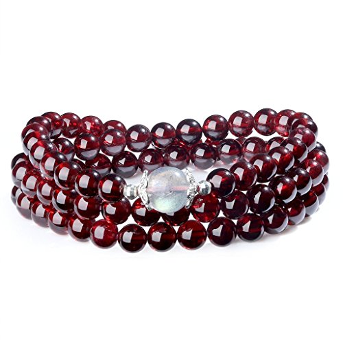 COAI Geschenkideen 8mm Labradorit und 5mm Granat Silbernes Zubehör Wickelarmband Halskette für Damen COAI Geschenkideen 8mm Labradorit und 5mm Granat Silbernes Zubehör Wickelarmband Halskette für Damen von COAI
