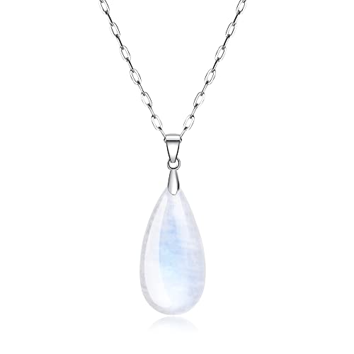 COAI Geschenkideen Damen 925 Sterling Silber Halskette Ankerkette mit Wassertropfen Anhänger aus Mondstein COAI Geschenkideen Damen 925 Sterling Silber Halskette Ankerkette mit Wassertropfen Anhänger aus Mondstein von COAI