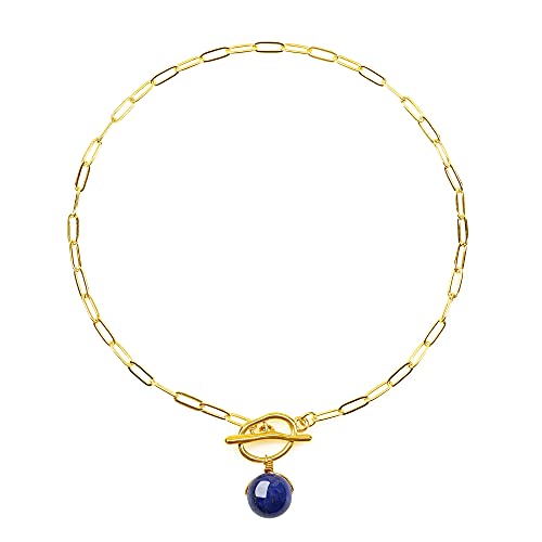 COAI Geschenkideen Damen Gliederkette mit Knebelverschluss und Lapislazuli Perle Anhänger von COAI