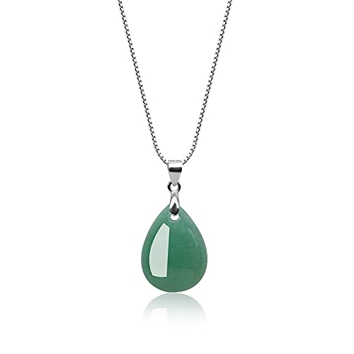 COAI Geschenkideen Damen Halskette 925 Sterling Silber Kette mit Träne der Engel Wassertropfen Anhänger aus Grünem Aventurin COAI Geschenkideen Damen Halskette 925 Sterling Silber Kette mit Träne der Engel Wassertropfen Anhänger aus Grünem Aventurin von COAI