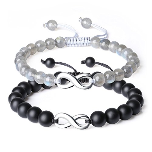 COAI Geschenkideen Edelstein Onyx Labradorit Infinity Charm Ein Paar Freundschaftsarmbänder Partner Armbänder für Sie und Ihn COAI Geschenkideen Edelstein Onyx Labradorit Infinity Charm Ein Paar Freundschaftsarmbänder Partner Armbänder für Sie und Ihn von COAI