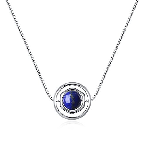 COAI Geschenkideen Glückskette aus Edelstein Lapislazuli 925 Sterling Silber Box-Chain-Kette für Damen von COAI