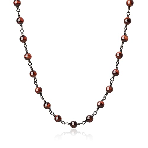 COAI Geschenkideen Unisex Kupfer Halskette Glückskette aus Rotem Tigerauge COAI Geschenkideen Unisex Kupfer Halskette Glückskette aus Rotem Tigerauge von COAI