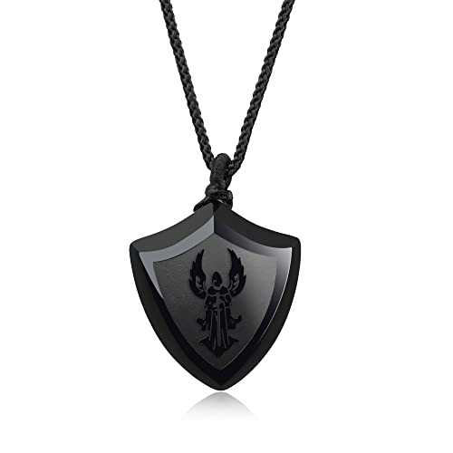 COAI Geschenkideen Verstellbare Kette mit Regenbogen Obsidian Schild Anhänger Heiliger Michael Gravur Erzengel Schutzengel Halskette COAI Geschenkideen Verstellbare Kette mit Regenbogen Obsidian Schild Anhänger Heiliger Michael Gravur Erzengel Schutzengel Halskette von COAI