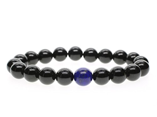 COAI Herren Armband aus 10mm Lapislazuli Schörl Schwarzer Turmalin vom Einfachen Stil COAI Herren Armband aus 10mm Lapislazuli Schörl Schwarzer Turmalin vom Einfachen Stil von COAI