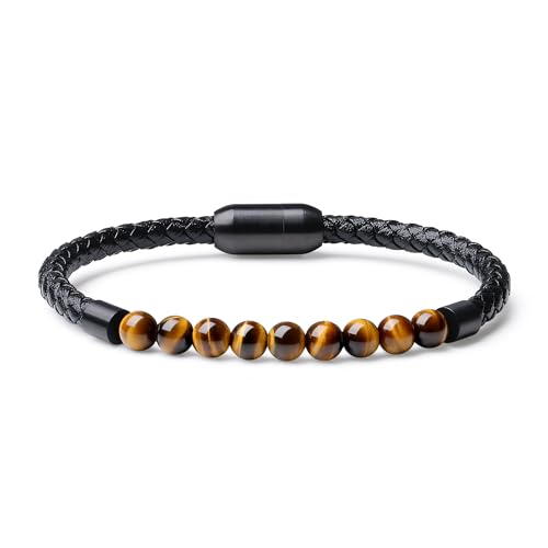COAI Herren Perlenarmband aus echtem Leder mit Tigerauge L COAI Herren Perlenarmband aus echtem Leder mit Tigerauge L von COAI