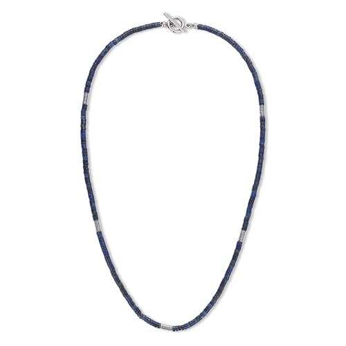 COAI Männer Perlenkette mit natürlichen Lapislazuli und Hämatitperlen für Herren 50cm von COAI