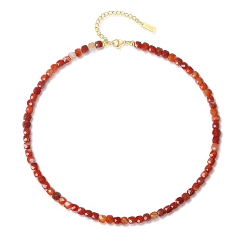 COAI Kristall Perlenkette mit natürlichem Karneolstein für Damen von COAI