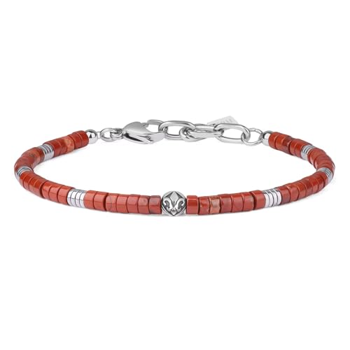 COAI Perlenarmband aus 4x2 mm Roter Jaspis mit 6 mm Iris-Perlen Heilstein Armband für Herren COAI Perlenarmband aus 4x2 mm Roter Jaspis mit 6 mm Iris-Perlen Heilstein Armband für Herren von COAI