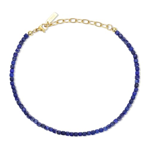 COAI 3 mm Lapislazuli Fußkette für Damen blaue Kristall Fußkette für Frauen COAI 3 mm Lapislazuli Fußkette für Damen blaue Kristall Fußkette für Frauen von COAI
