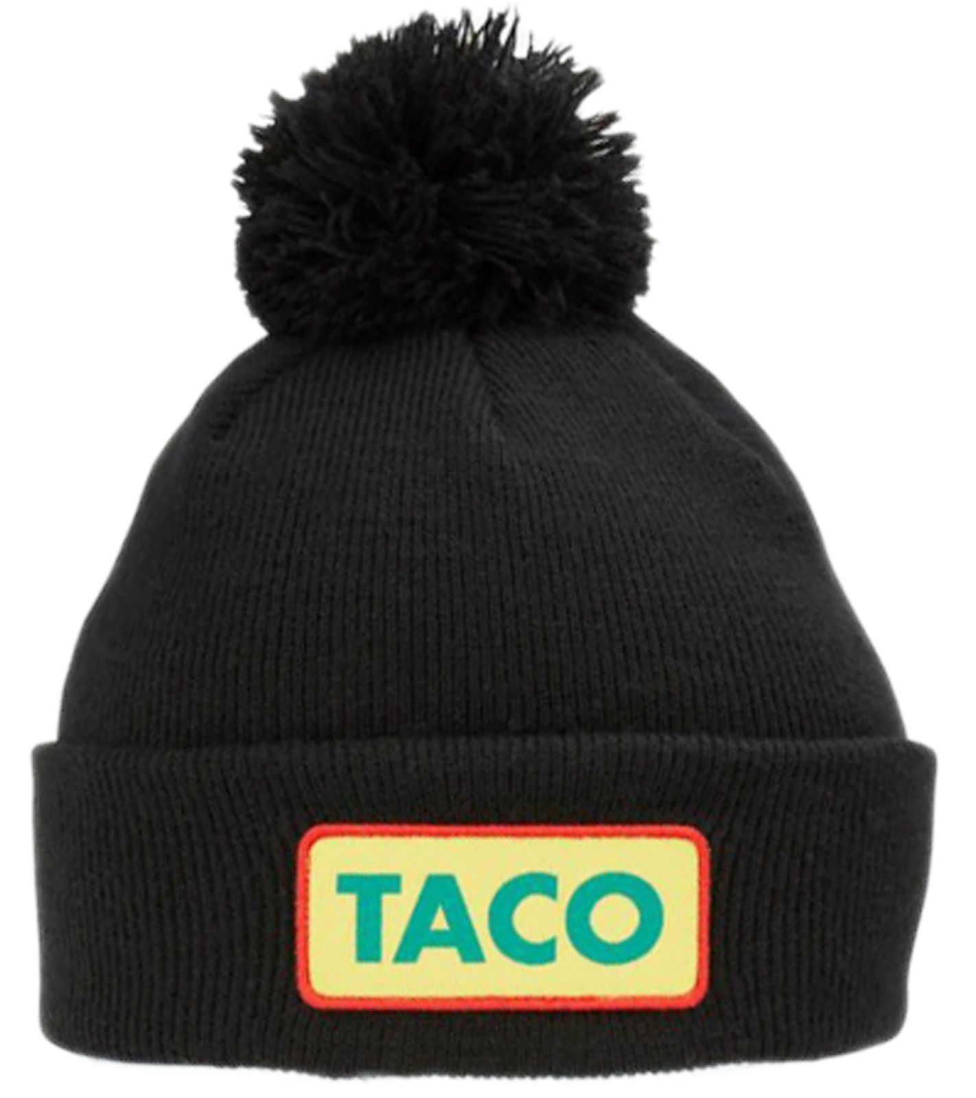 COAL The Vice Beanie schlichte Winter-Mütze gemütliche Bommel-Mütze mit Taco-Schriftzug One Size 207508 Schwarz von COAL