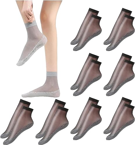 8 pairs Tourmaline Ionic Body Shaping Stretch Socks, Tourmaline Lymphatic Slimming Socks,Tourmaline Socks for Varicose Veins, Health Socks (Black - 8 pairs) von COALHO