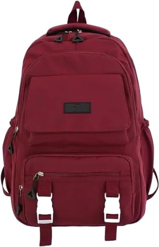 COALHO Large Capacity College Backpack Anti Theft Travel Daypack for Girls, Waterproof Student Book Bag with Coin Purse (red) von COALHO