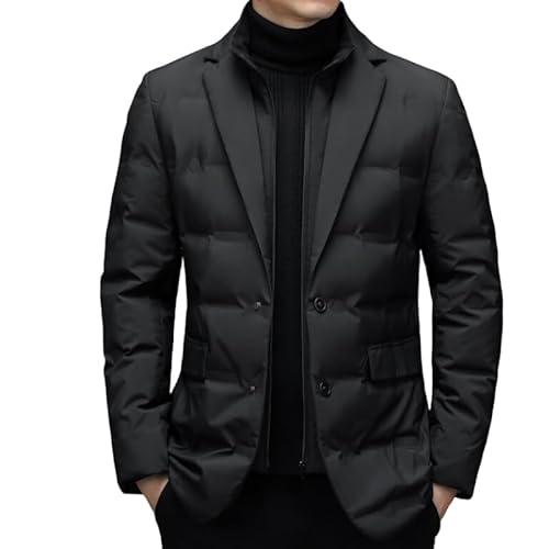 Windbreaker Men's Business Casual Windbreaker Down Jacket, Warm Puffer Jacket Men.Warm Puffer Jacket Men (Black,L) von COALHO
