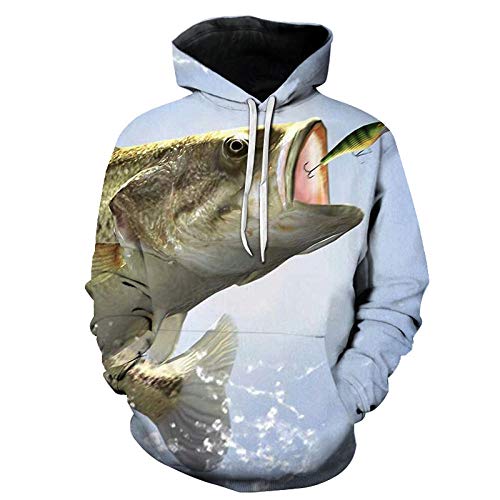 COAOBO Kinder Hoodie 3D Druck，Jungen Teen Fisch 3D-Druck Grafik Sweatshirts Langarm Pullover Hoodies Mit Tasche-140Cm von COAOBO