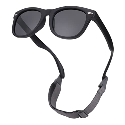 COASION Baby Sonnenbrille Polarisierte mit Weich Silikon Rahmen Riemen Verstellbar UV400 Schutz Mädchen Jungen für 0-24 Monate von COASION