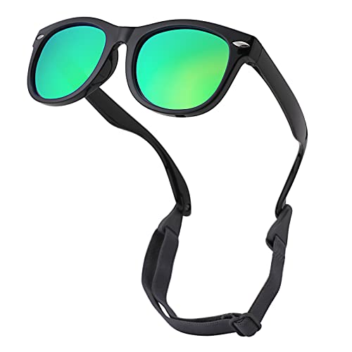 COASION Baby Sonnenbrille Polarisierte mit Weich Silikon Rahmen Riemen Verstellbar UV400 Schutz Mädchen Jungen für 0-24 Monate von COASION