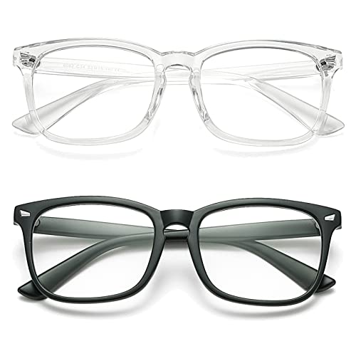 COASION Durchsichtige Fake Brille Ohne StäRke Damen Herren Fakebrillen Modebrille Brille mit Fensterglas für MäDchen MäNner von COASION