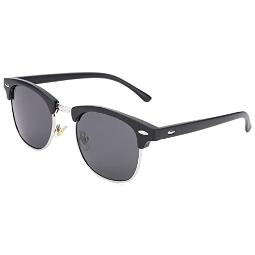 COASION Polarisiert Retro Klassische Halb Rahmenloser Rahmen Sonnenbrille Herren Damen, UV400, Klassisch Eyewear von COASION