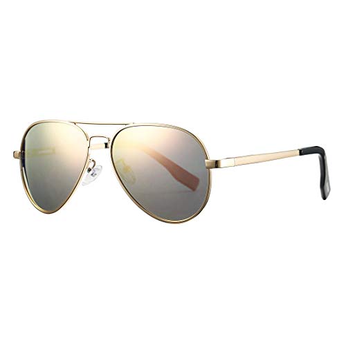 COASION Pilotenbrille Polarisierte Sonnenbrille klein für Herren Damen Polarisiert UV400 Schutz Retro Piloten Sonnenbrillen Vintage, 52MM von COASION