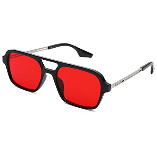 COASION Vintage Pilotenbrille Sonnenbrille Herren Damen Metall-Design für UV400 Schutz Retro 70er Fliegerbrille Sonnenbrillen von COASION