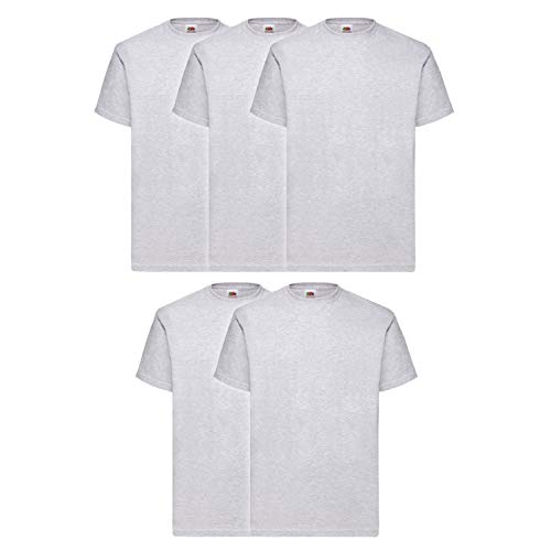 Set mit 5 T-Shirts, Fruit of the Loom, 5 Stück, grau meliert, L - 5) von COATS